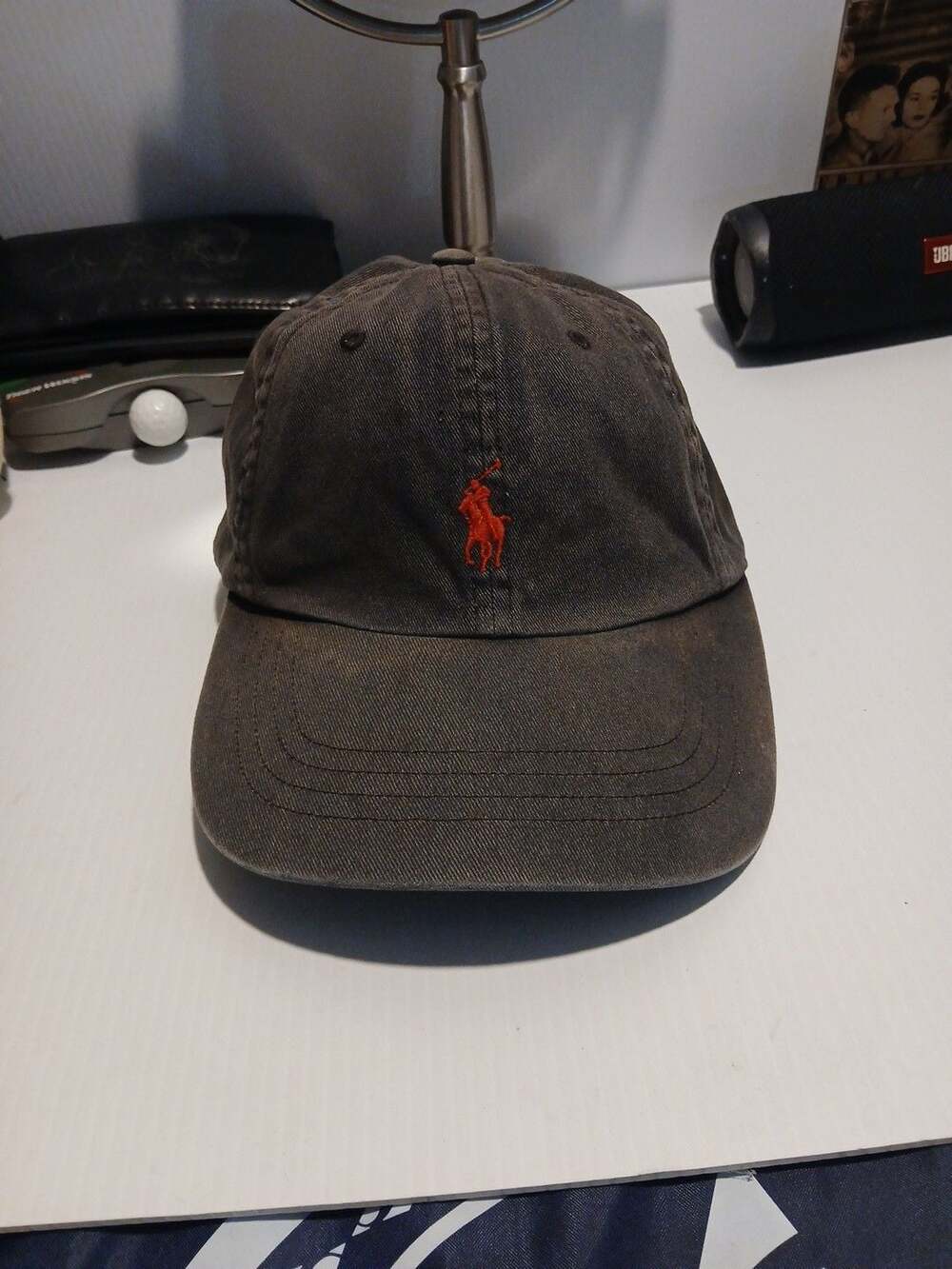 Polo Ralph Lauren Baseball Cap Black Cotton Dad Hat Red Pony Logo